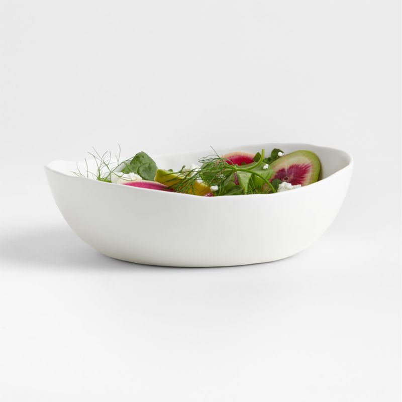 Mercer Matte White Low Bowl + Reviews | Crate & Barrel | Crate & Barrel