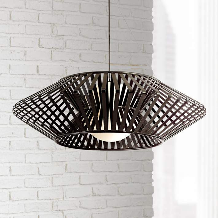 Possini Euro Planet 31 1/2" Wide Black Finish Modern Chandelier | Lamps Plus