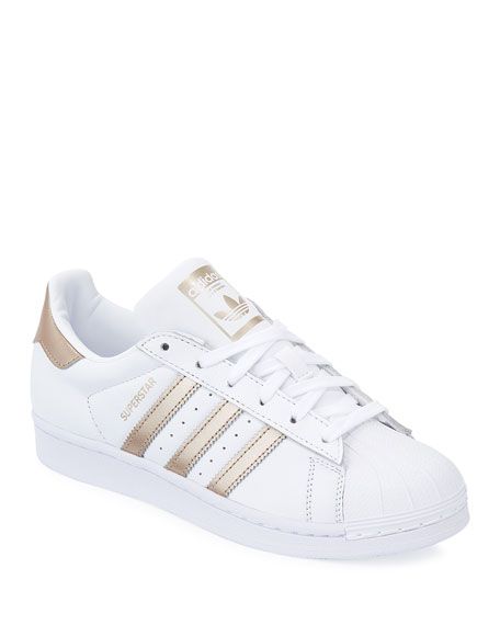Adidas Superstar Lace-Up 3-Stripes® Sneakers | Neiman Marcus