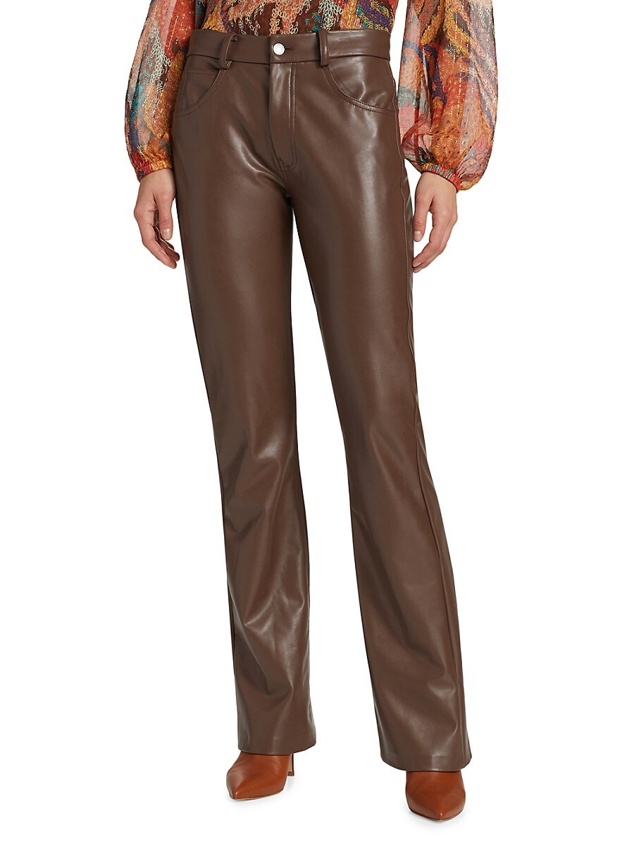 A.L.C. Women's Freddie Faux Leather Pants - Brown - Size 8 | Saks Fifth Avenue OFF 5TH