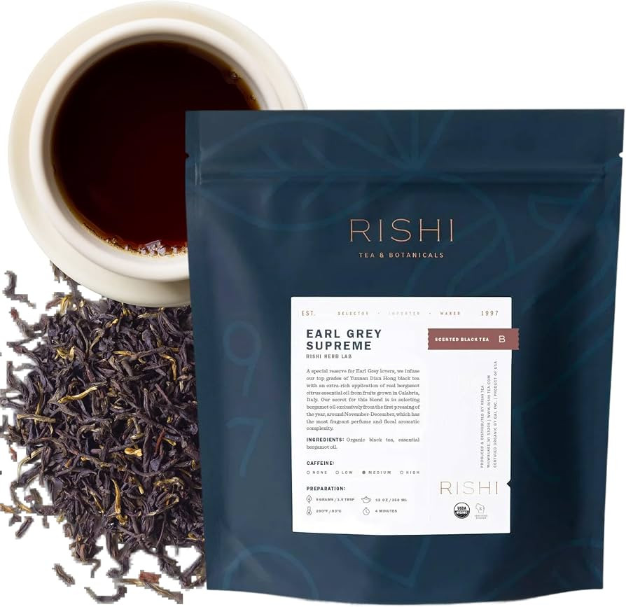 Rishi Tea Earl Grey Supreme Tea - Organic, Caffeinated Loose Leaf Tea with Bergamot Oil and Top G... | Amazon (US)
