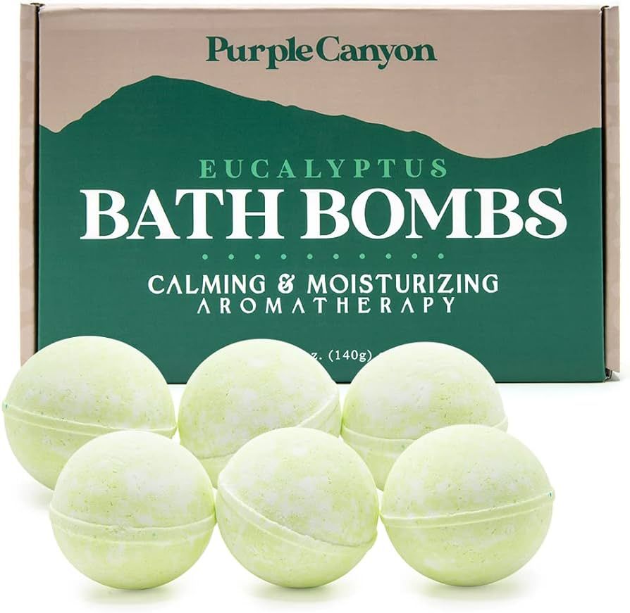 Purple Canyon Eucalyptus Bath Bombs for Women | Energizing Mint and Eucalyptus Bath Bomb with Nat... | Amazon (US)