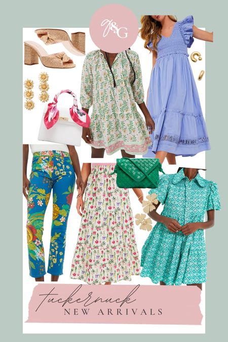 Tuckernuck NEW ARRIVALS:: summer outfit inspo // floral pants, printed dress, raffia heels 

#LTKFindsUnder100 #LTKItBag #LTKSeasonal