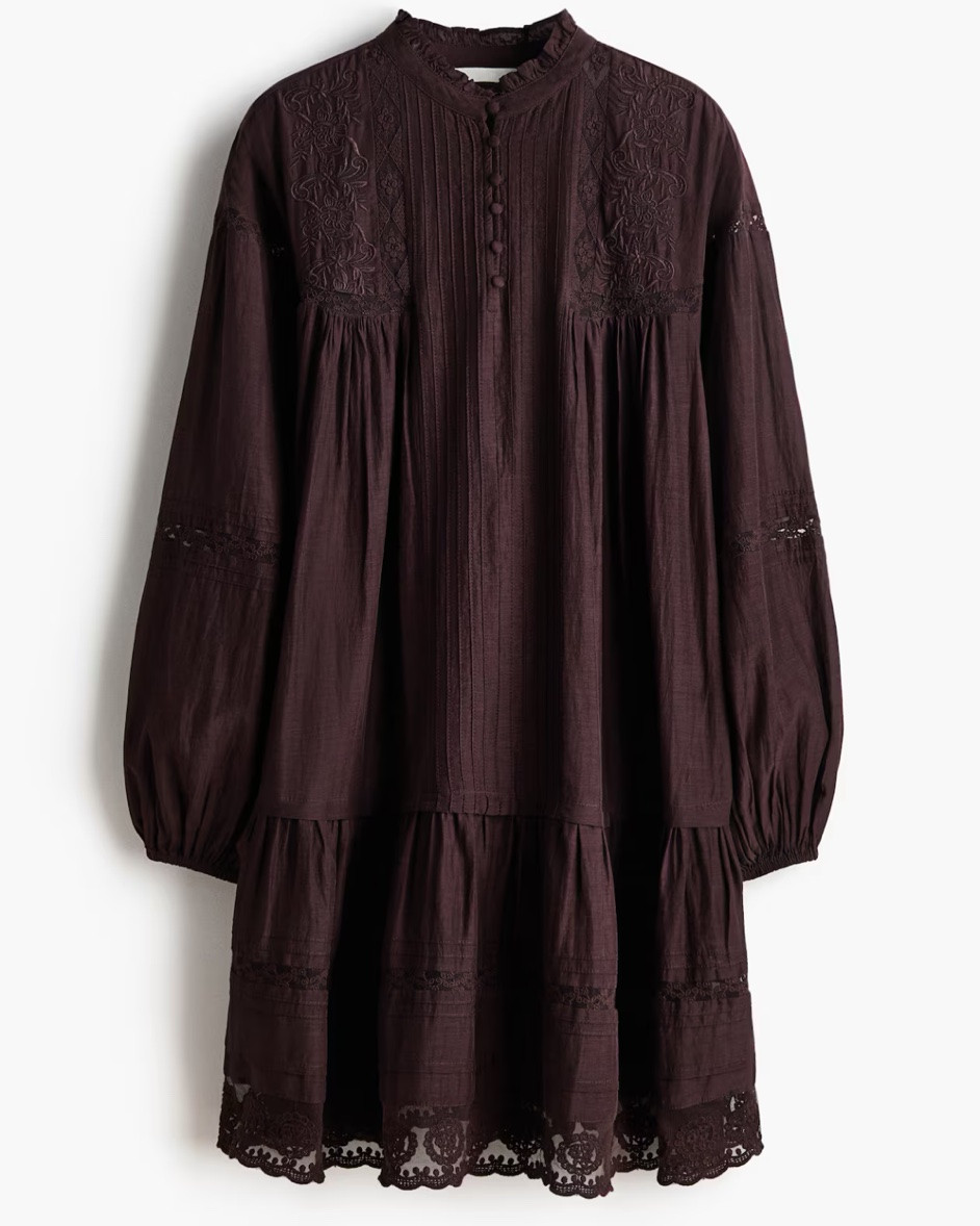 Chocolate brown lace detail tunic dress

#LTKSeasonal