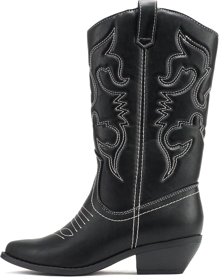 Soda Reno Women Western Cowboy Pointed Toe Knee High Pull On Tabs Boots | Amazon (US)