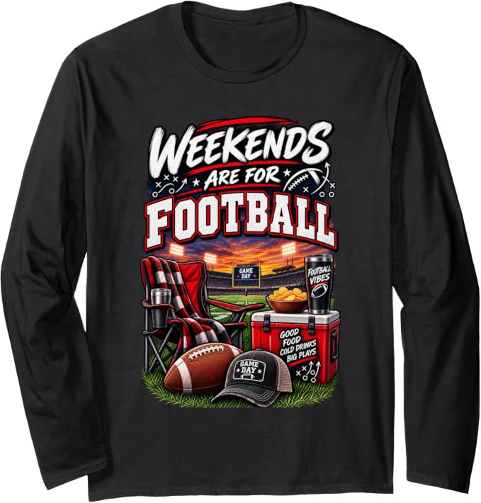 Weekends are for Football Game Day Fan Design Long Sleeve T-Shirt | Amazon (US)