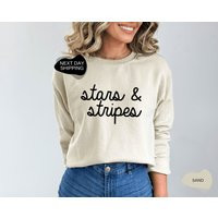 Stars & Stripes Sweatshirt, 4Th Of July Sweat, Fourth Patriotic Hoodie, - Jul010 | Etsy (US)