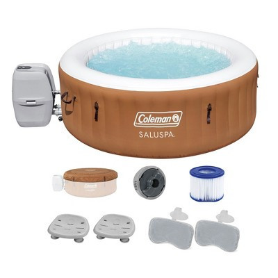 Coleman SaluSpa Ponderosa AirJet Inflatable Round Hot Tub with 2 Bestway SaluSpa Non-Slip Spa Seat and 2 Headrest Pillows with Adjustable Strap | Target