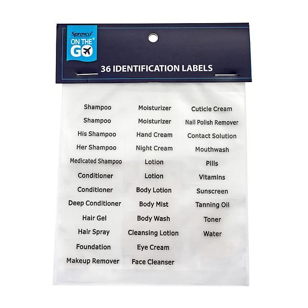 Personal Care Adhesive Labels Black on Clear Pkg/36 | The Container Store