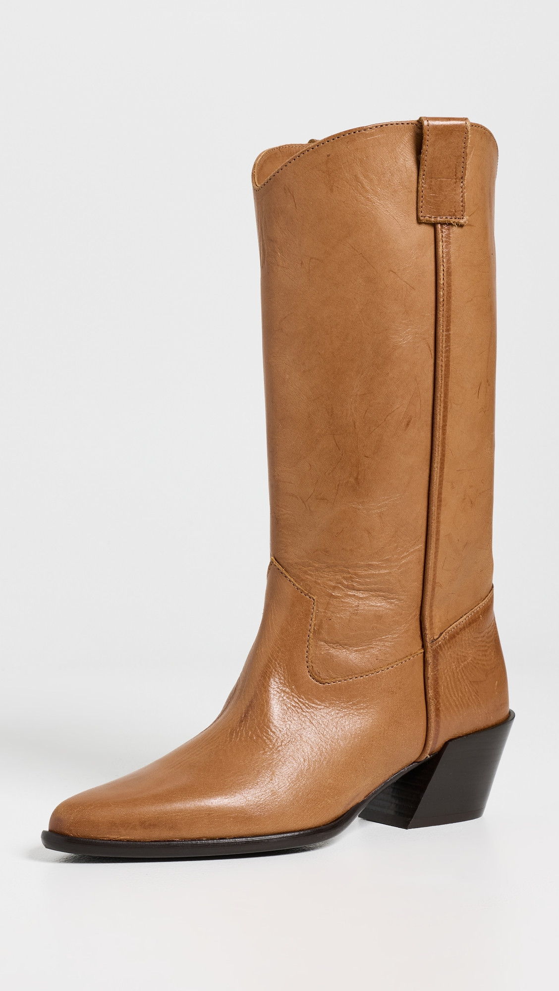 STAUD Monty Leather Boots Cashew Distressed 36 | Shopbop