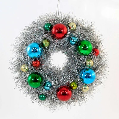 Bethany Lowe 4.5 Inch Merry & Bright Tinsel Wreath (Sm) Christmas Ornament Beads Tree Ornaments | Target