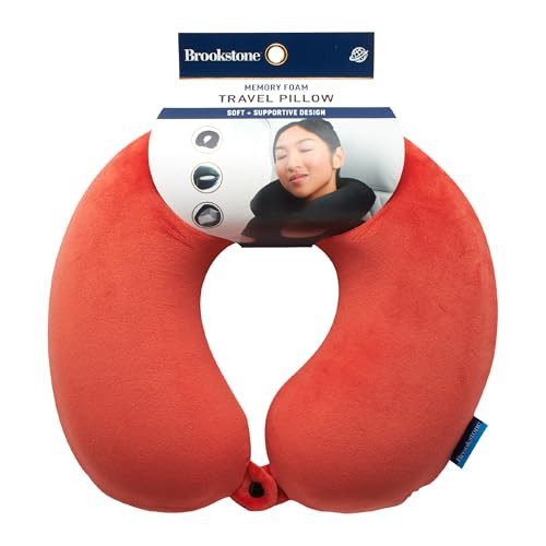 Brookstone Travel Neck Pillow Lightweight U-Shaped Memory Foam Pillow | Amazon (US)