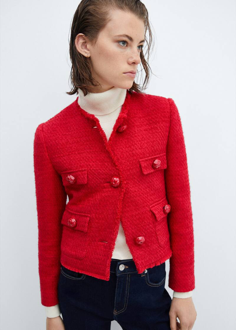 Pocket tweed jacket -  Women | Mango USA | MANGO (US)