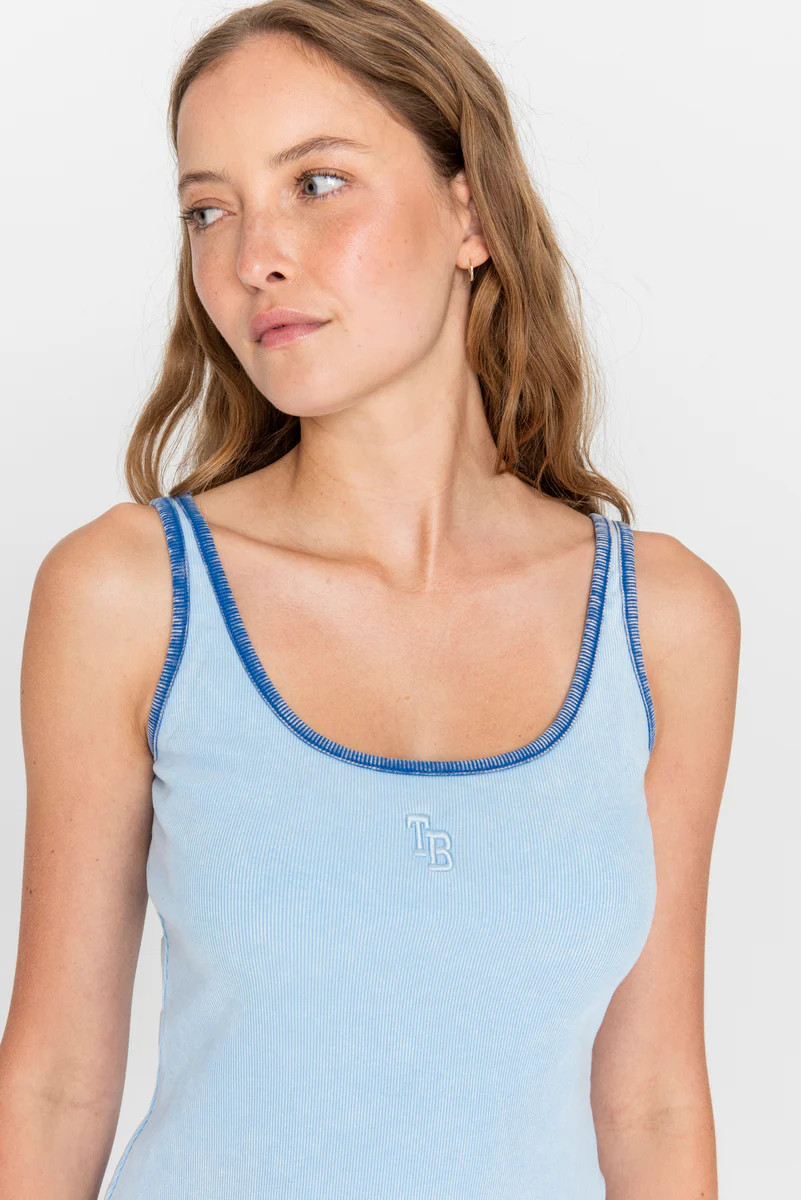 RIB TANK LIGHT BLUE/ ROYAL BLUE | The Bar