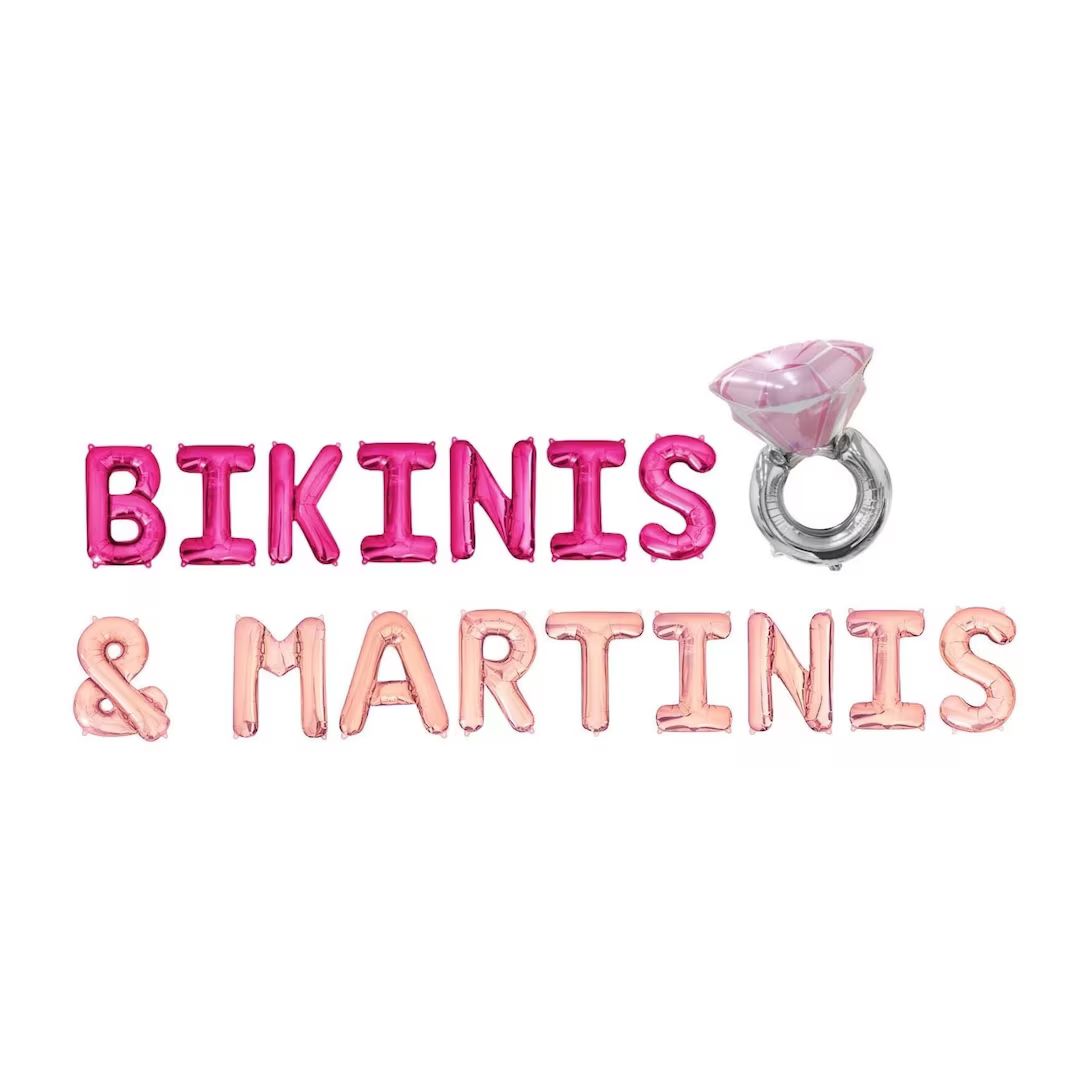 Bikinis & Martinis Balloon Banner Beach Bachelorette Party Decorations Beach Bach Lets Flamingle ... | Etsy (US)