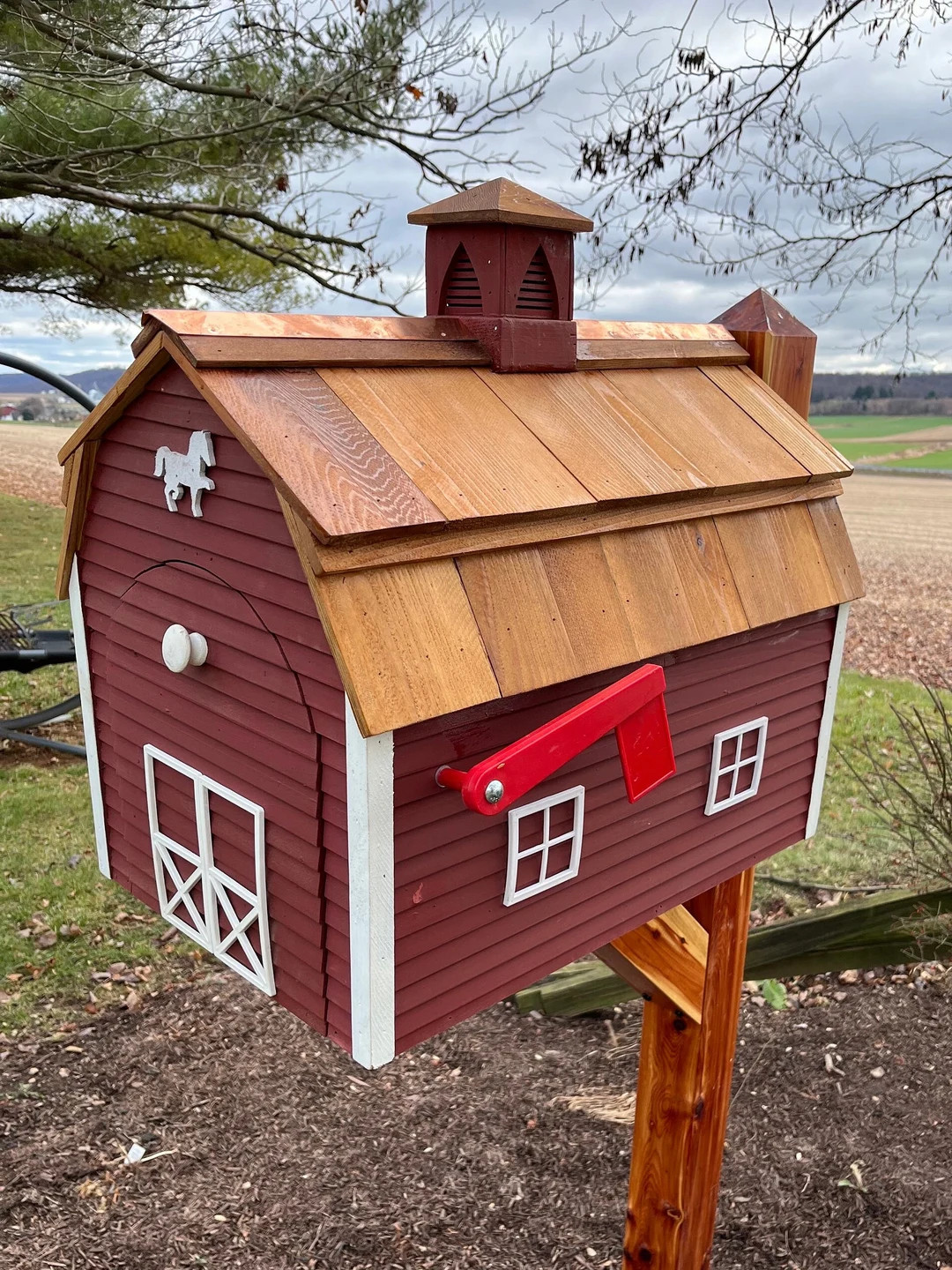 Extra Large Wooden Mailbox and Cedar Roof Unique Rustic Outdoor Decor SM111 - Etsy | Etsy (US)