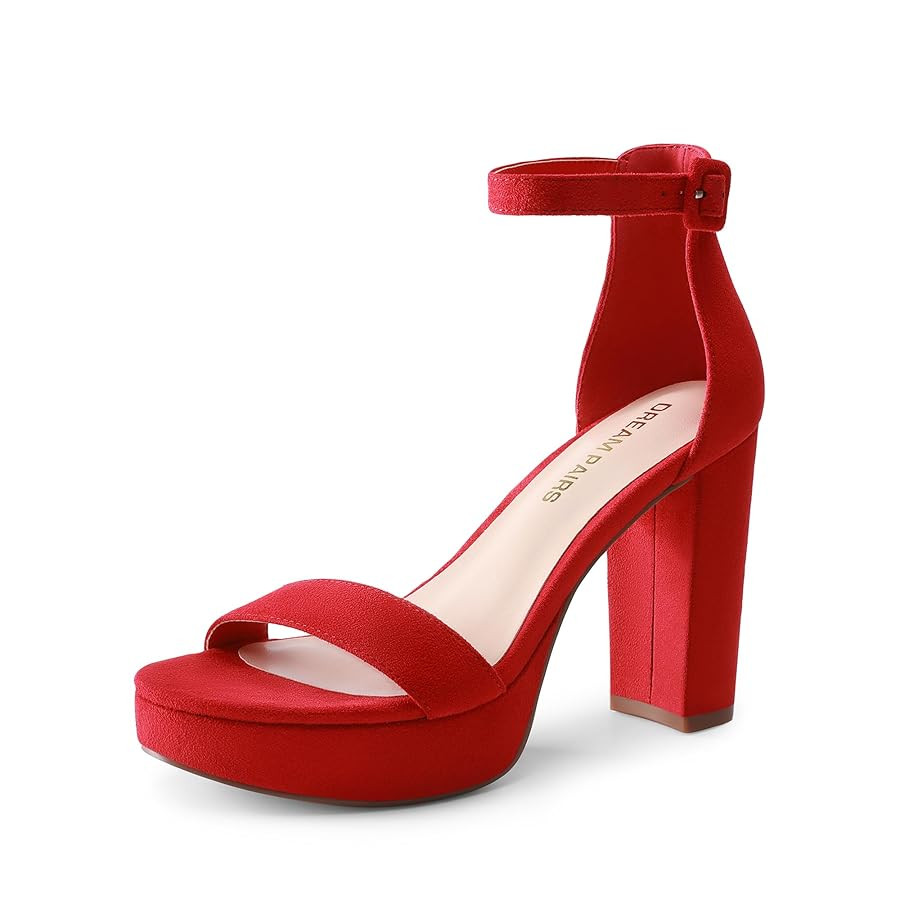 DREAM PAIRS Women's Platform Chunky High Heeled Sandals Open Toe Block Heels Ankle Strap Dress Sh... | Amazon (US)