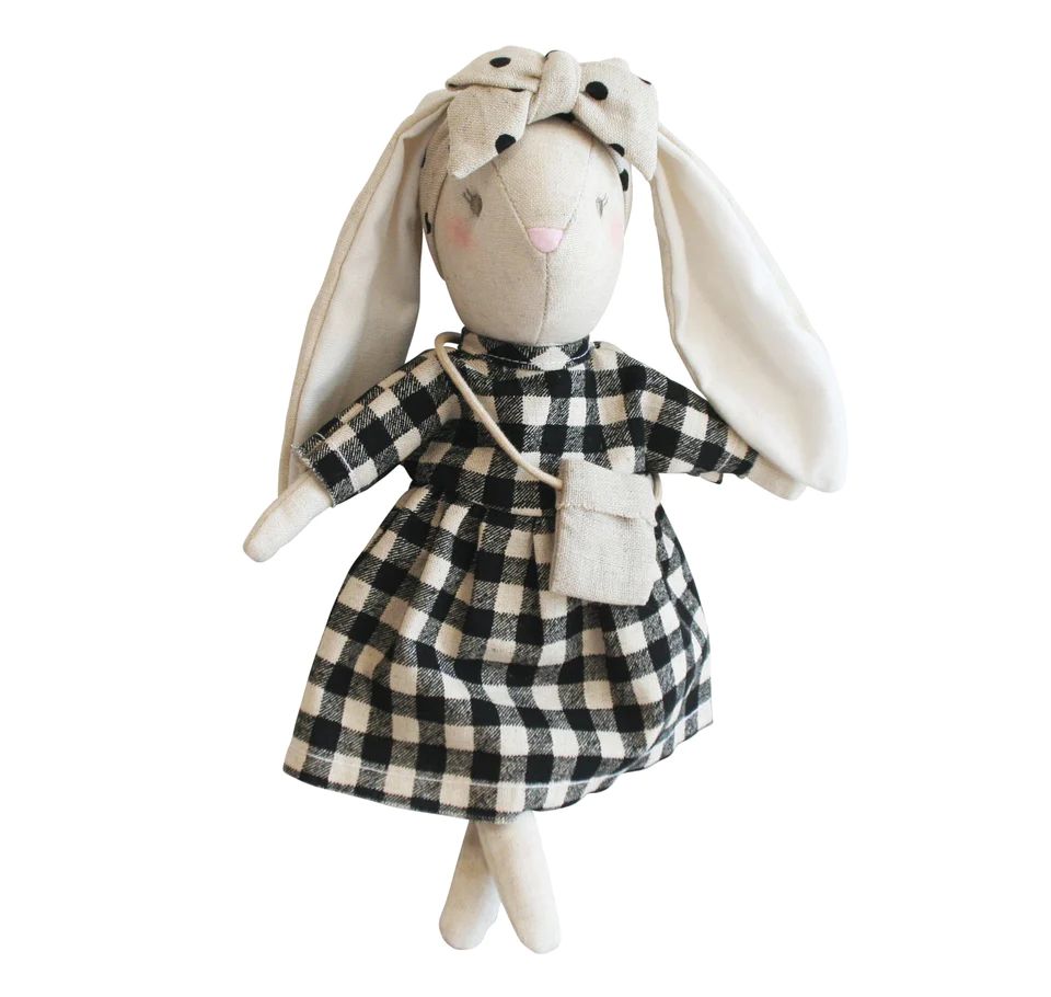 Mini Sofia Bunny, Black Check | SpearmintLOVE