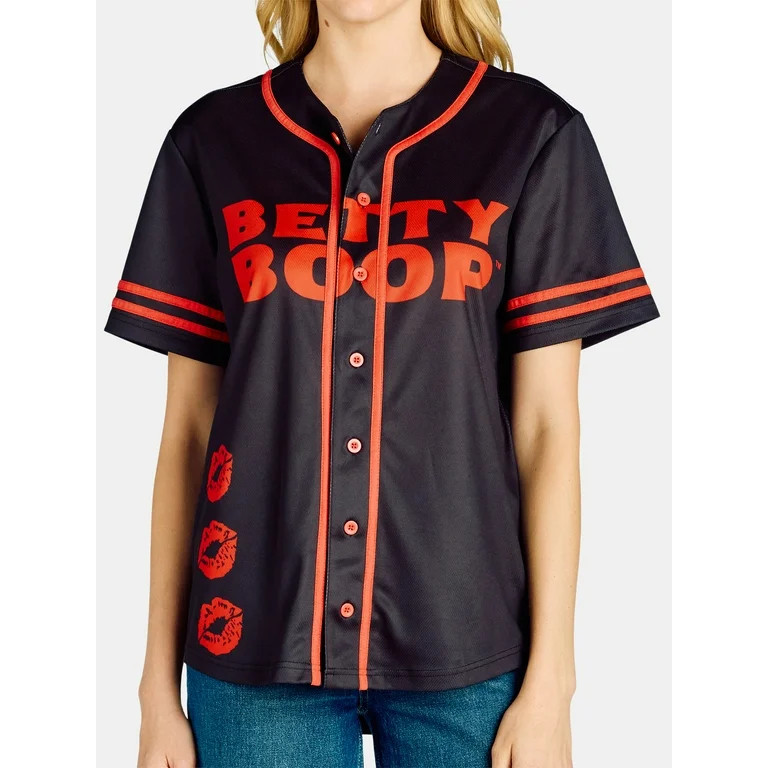 Betty Boop Juniors' Graphic Baseball Jersey, Sizes XS-XXXL - Walmart.com | Walmart (US)