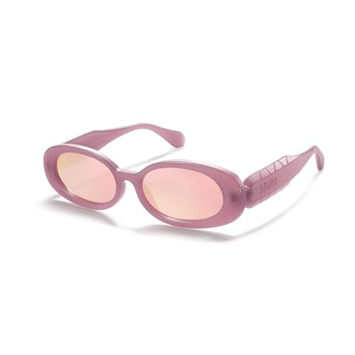 SOJOS Ocean Collection Retro Oval Polarized Sunglasses for Women Men Vintage Recycled Plastic Frame Eco-Friendly, Sunlight, Pink/Pink | Amazon (US)