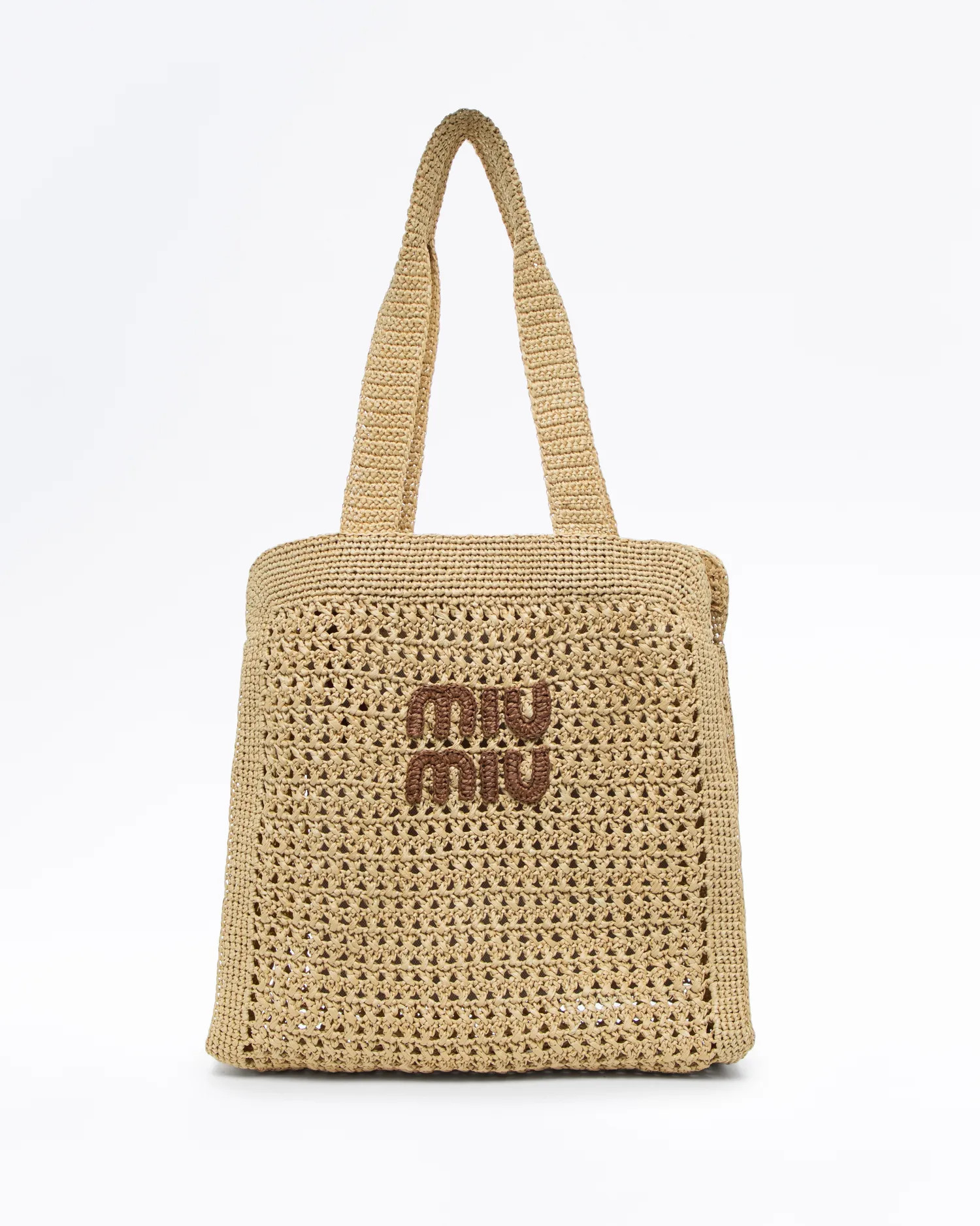 Raffia Logo Woven Medium Tote Bag | Vivrelle