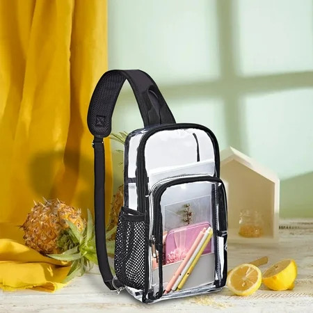 BCZHQQ Clear Sling Bag Small Clear Shoulder Backpack Casual Clear Crossbody Chest Bag for Women&Men | Walmart (US)