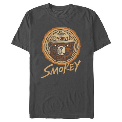 Mens Smokey Bear Park Ranger T Shirt - Charcoal - Small | Target