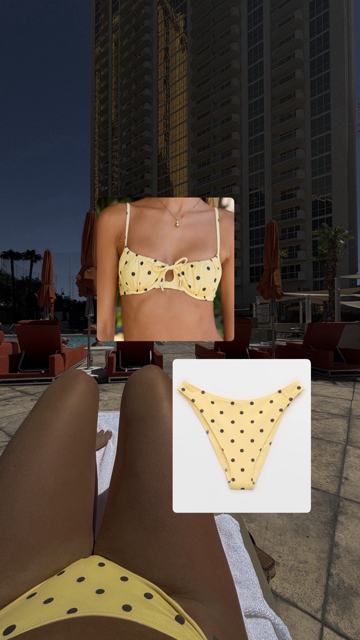 Yellow polka bikini 