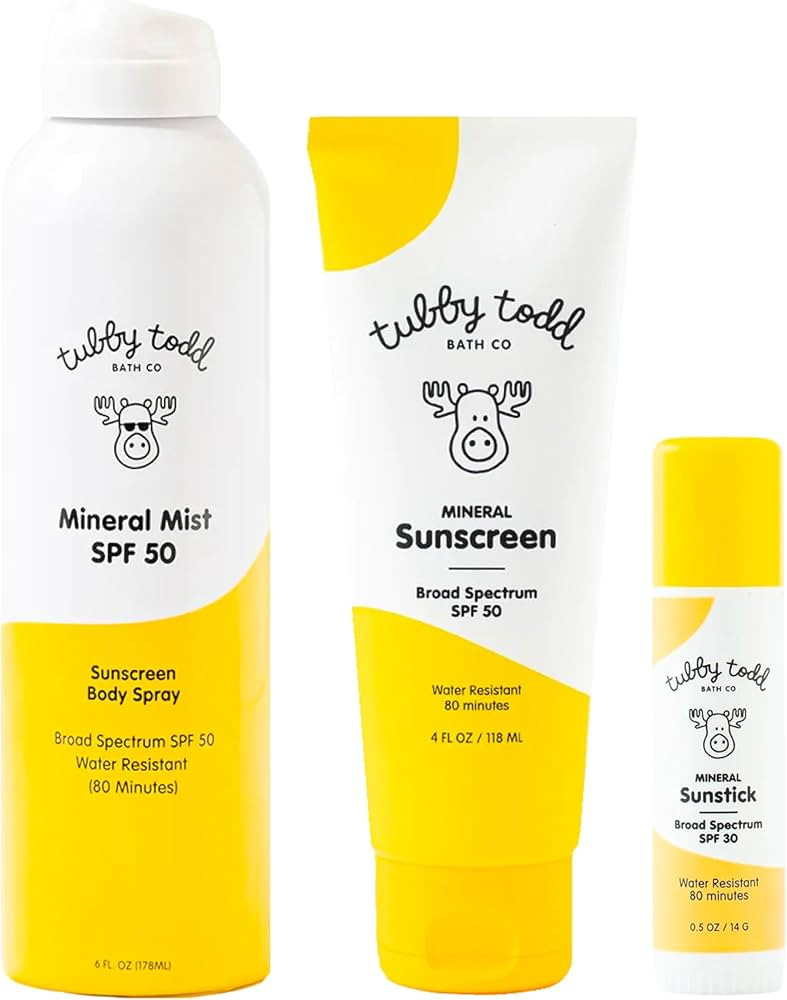 Tubby Todd Face and Body Mineral Protection Sunscreen Kit for Baby, Toddler and Kids - The Sun Bu... | Amazon (US)