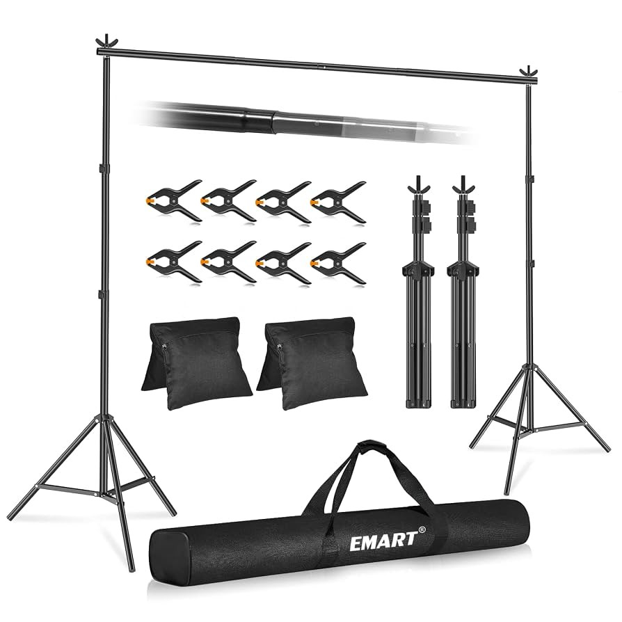 EMART Backdrop Stand Kit, 10x7ft (WxH) Adjustable Photo Backdrop Stands Kit for Parties with Carr... | Amazon (CA)