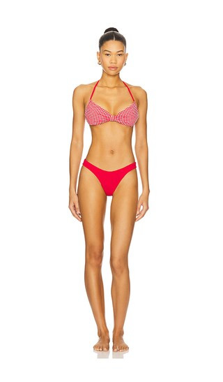 Kacey Bikini Set in Red & Red Gingham | Revolve Clothing (Global)