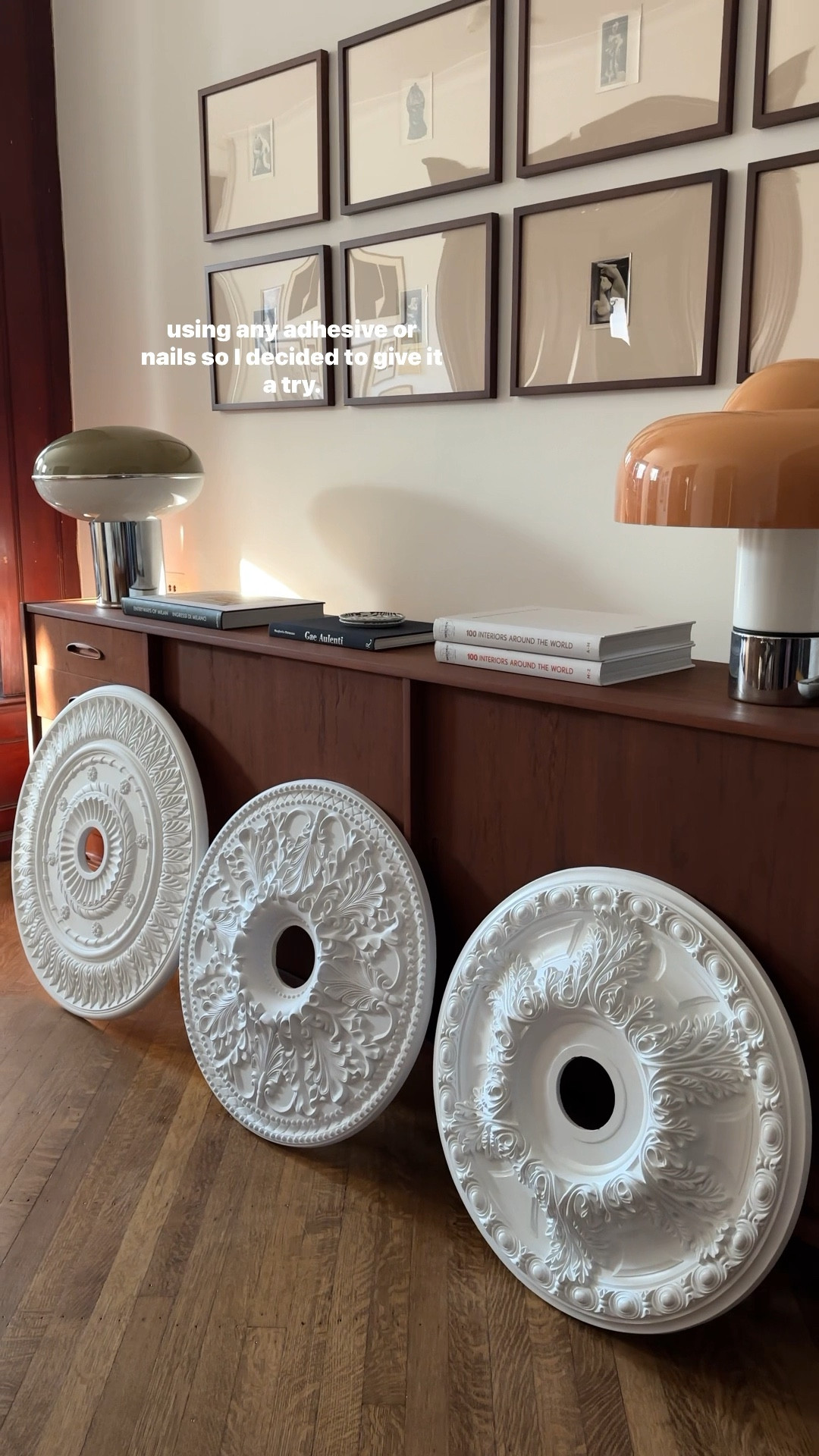 Renter friendly ceiling medallion project sources 

#LTKVideo #LTKhome #LTKfindsunder50