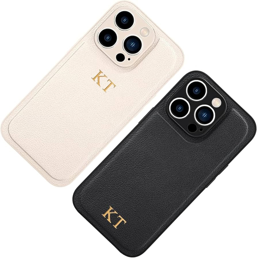 Custom Embossed Case for iPhone - Personalized Lettered Leather Case for iPhone 15, 14, 13, 12, 1... | Amazon (US)