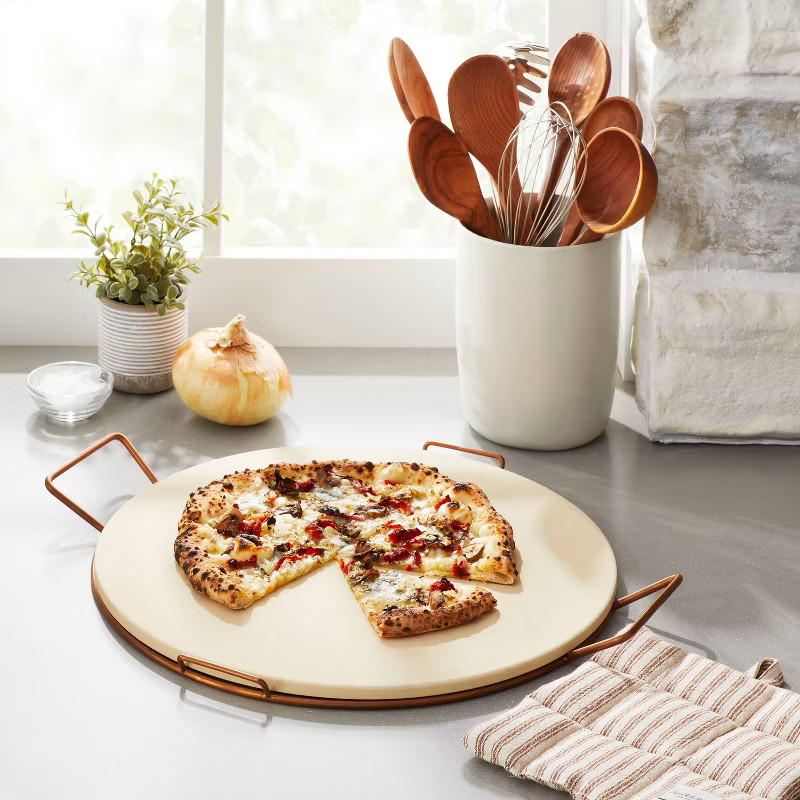 Pizza Stone with Metal Rack - Hearth & Hand™ with Magnolia | Target