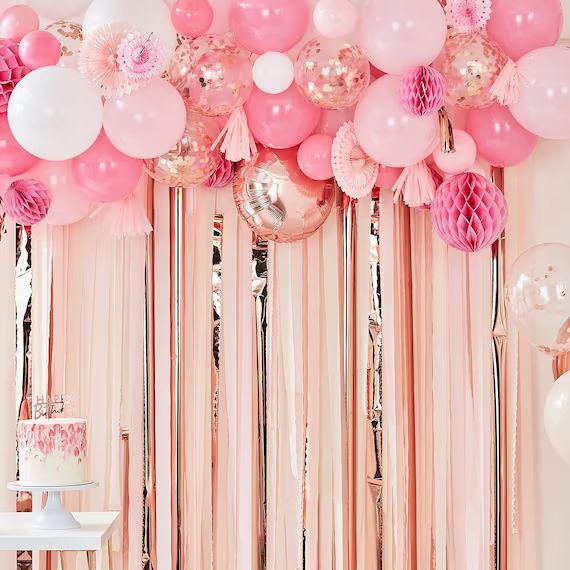 Pink Balloon Backdrop Kit Pink Baby Shower Backdrop Pink | Etsy | Etsy (US)