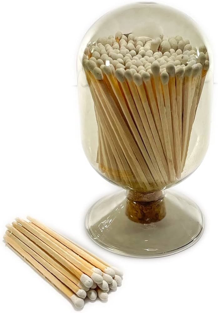 Smoke Gray Glass Matches Cloche | Includes Color Matches & Striker Strip!!! | Grey Tinted Decorat... | Amazon (US)