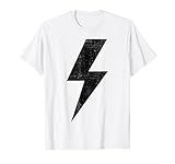 Retro Distressed Black Lightning Bolt T Shirt! | Amazon (US)