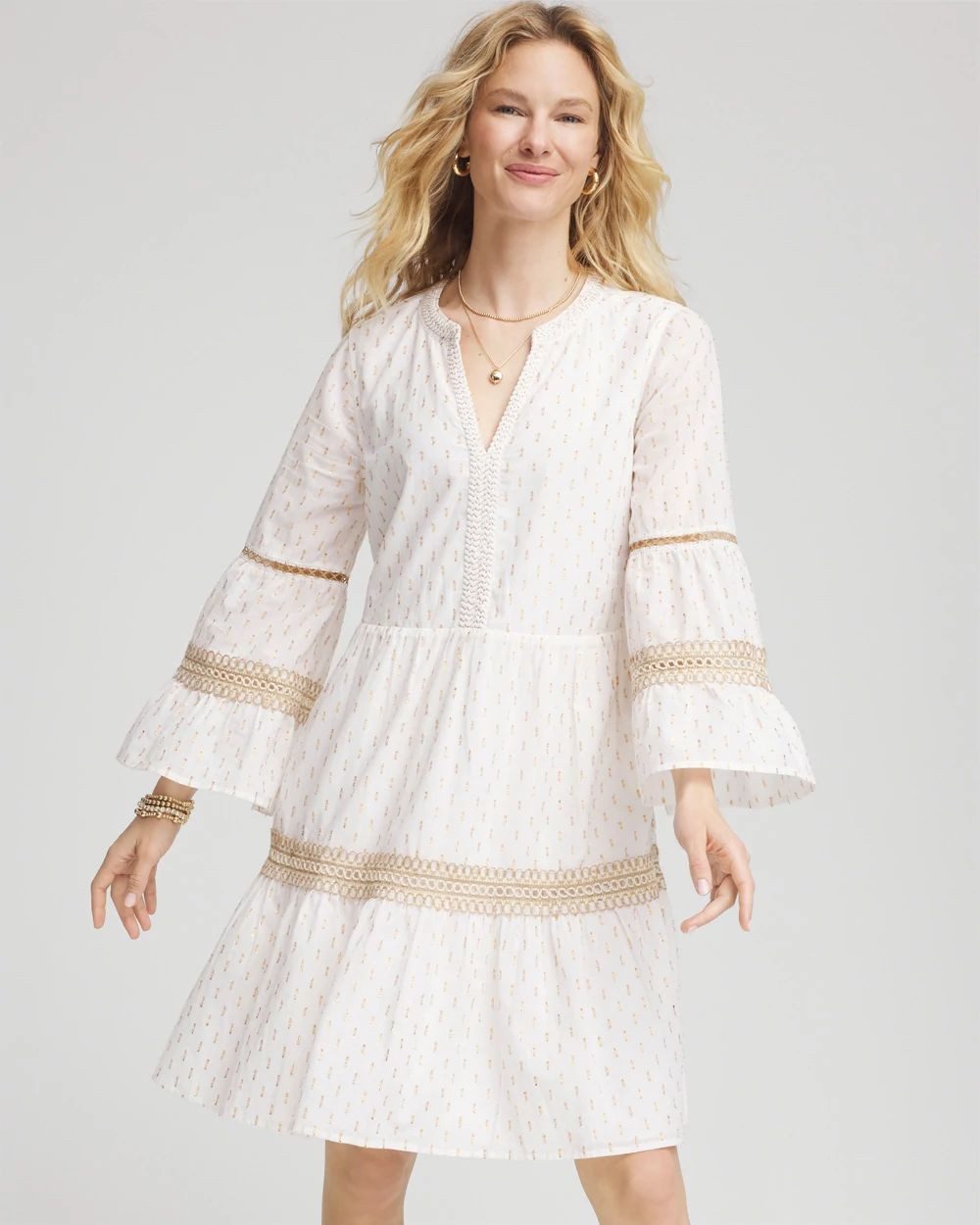 Crochet-Lace Trim Popover Dress | Chico's