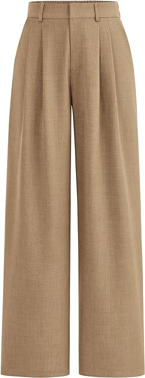 PRETTYGARDEN Women's Summer Work Pants Elastic High Waisted Straight Leg Business Casual Dressy T... | Amazon (US)