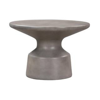 24.00 in. Gray Round Concrete Coffee Table | The Home Depot