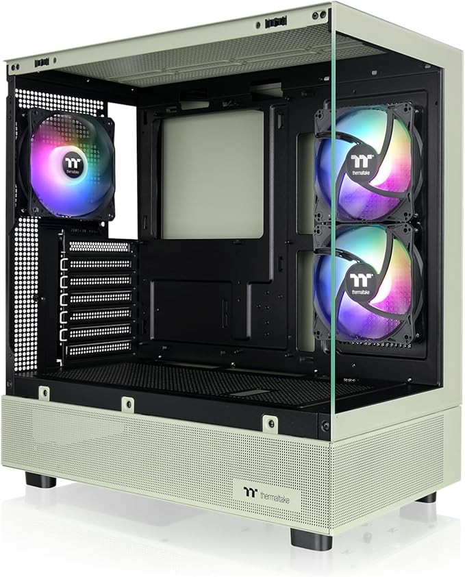 Thermaltake View 270 Plus TG ARGB Matcha Green Mid Tower E-ATX Case; 3x120mm ARGB Fans Included; ... | Amazon (US)