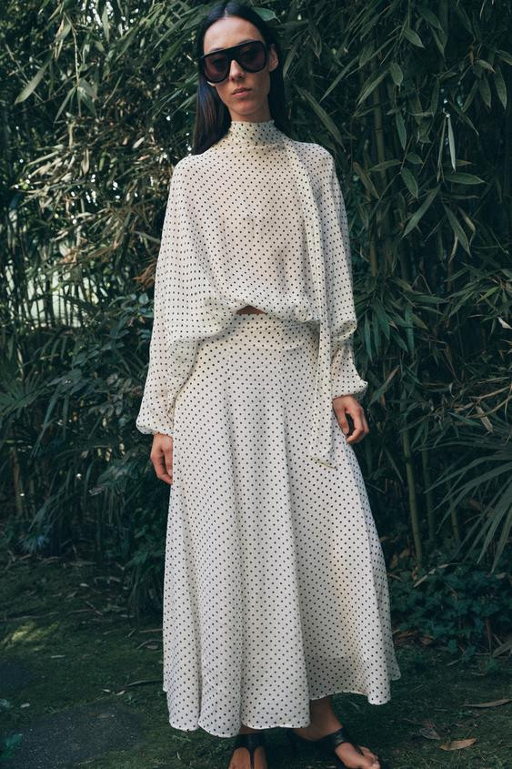 ZW COLLECTION POLKA DOT BLOUSE | Zara US