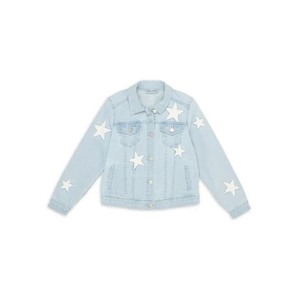 Wonder Nation Girls Fashion Denim Jacket, Sizes 4-18 & Plus - Walmart.com | Walmart (US)