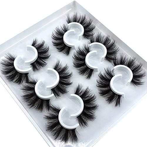 HBZGTLAD 6 Pairs Fluffy False Eyelashes Natural Faux Mink Strip 3D Lashes Pack (MDF-12) | Amazon (US)