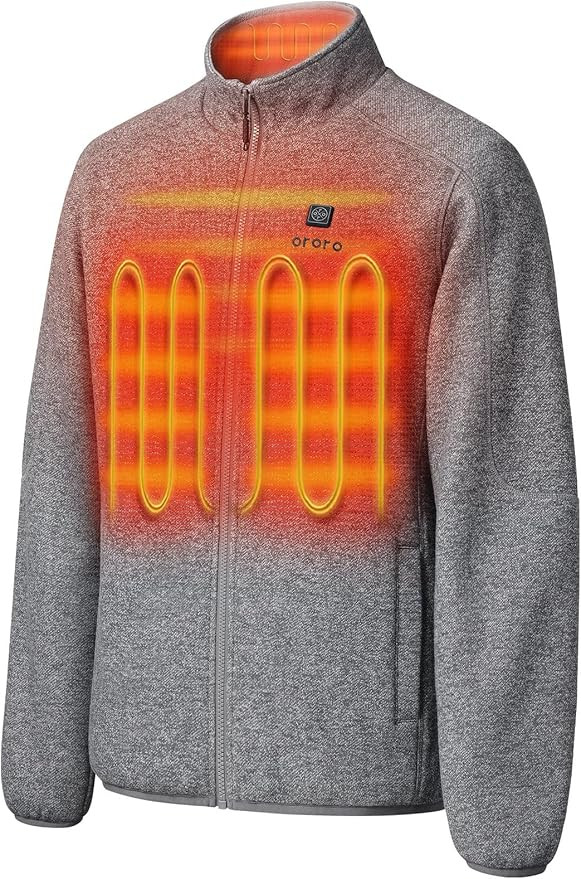 ORORO [Upgraded] Men's 4-Zone Fleece Heated Jacket with Heated Collar, Heating Fleece Jacket with... | Amazon (US)