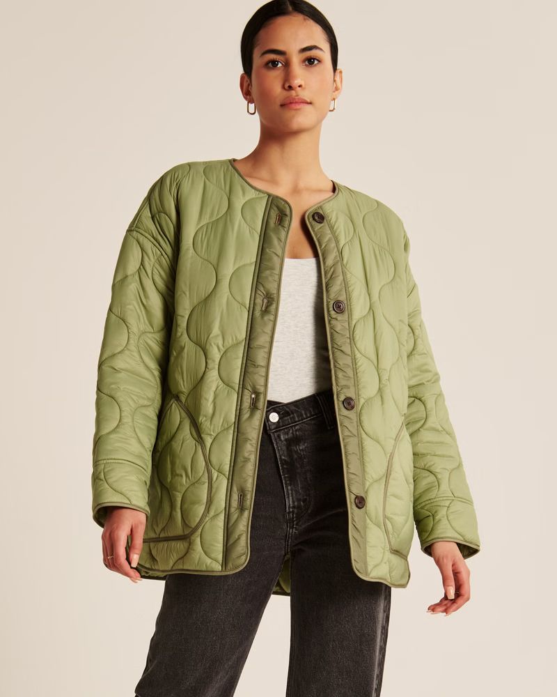 Women's Quilted Liner Jacket | Women's 25% Off Select Styles | Abercrombie.com | Abercrombie & Fitch (US)