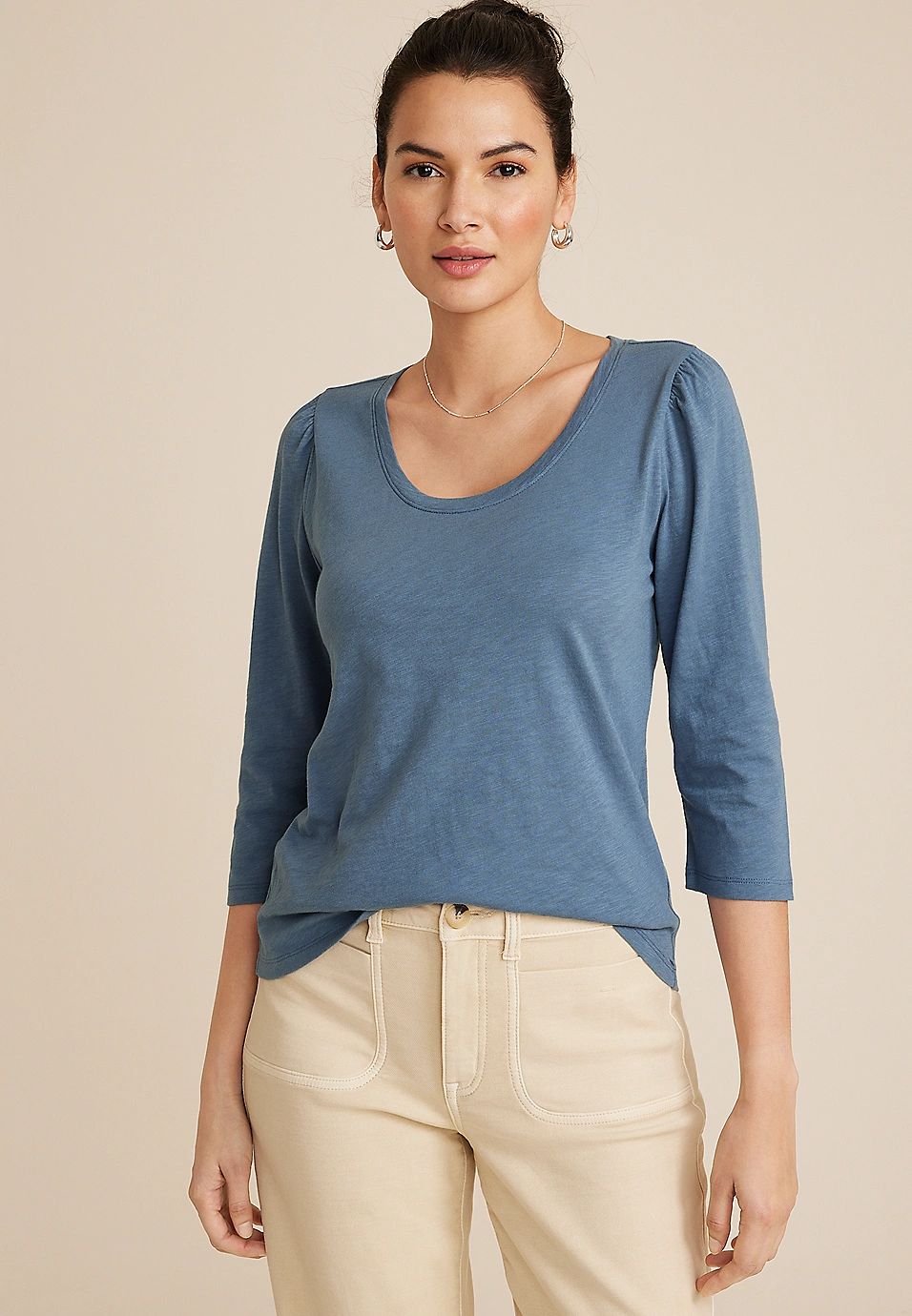 24/7 Cotton Puff Sleeve Tee | Maurices