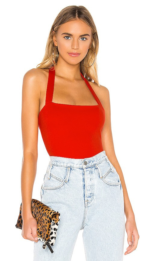 superdown Reece Halter Bodysuit in Red. - size S | Revolve Clothing (Global)