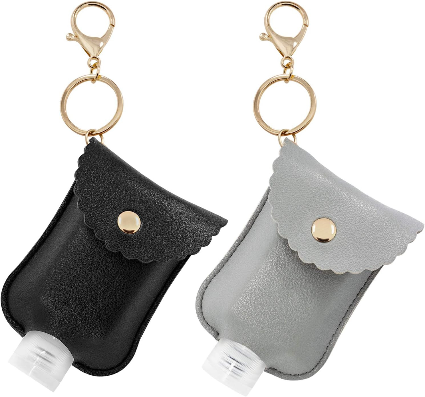 Hzran Portable Squeeze Bottle, Empty Leakproof Plastic Travel Bottle with Leather Keychain Holder... | Amazon (US)