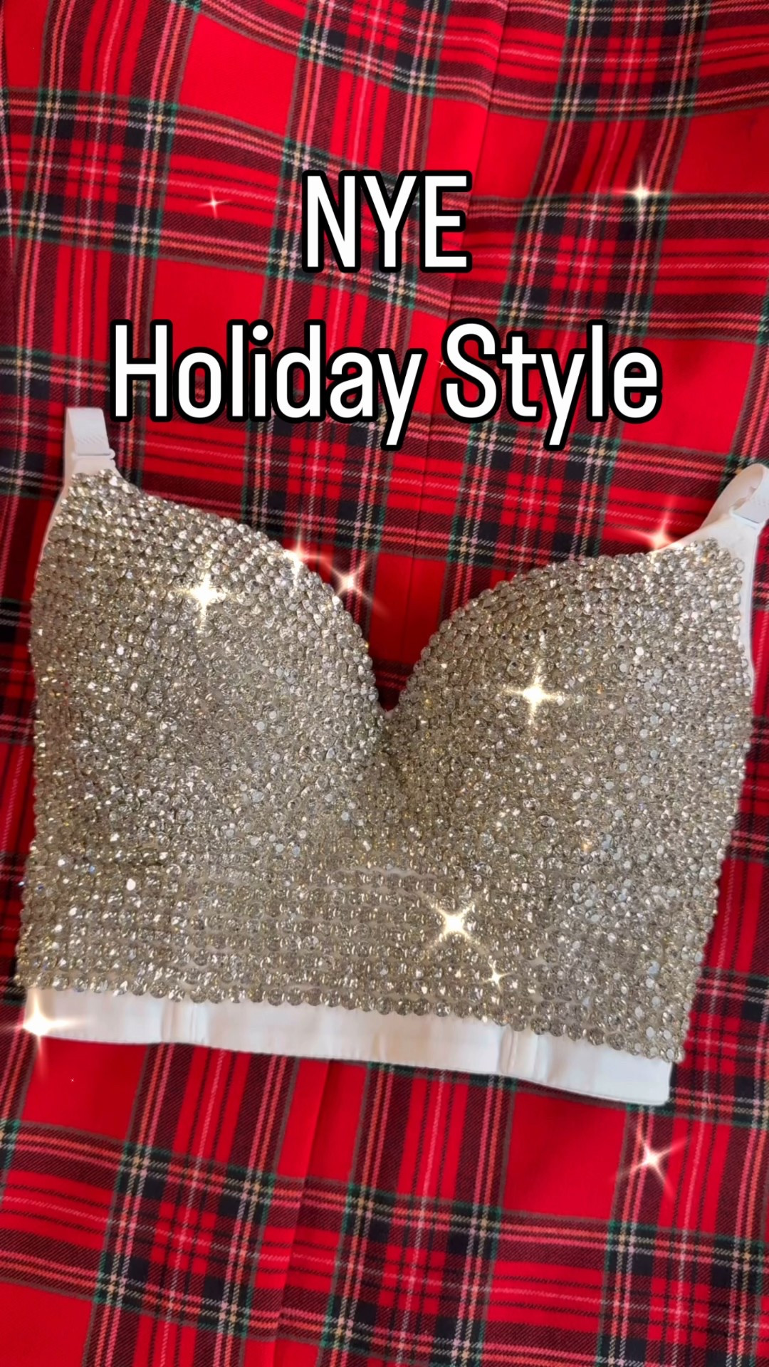 This under $40 Amazon rhinestone bralette is insanely comfortable and a great addition for a pop of shine. Wearing a small 
Blazer- x-small 
Pants - 2 long 
Shoes are tts 
#ltkvideo #ltkseasonal #shoeaddict#LTKover40 

#LTKHoliday #LTKU #LTKOver40 #LTKTall #LTKGiftGuide #LTKHoliday #LTKTall